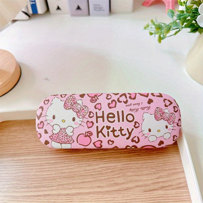 Стильный дизайн, чехол для очков из искусственной кожи Sanrio Kuromi Chic - прочная, ударопрочная защита для модных очков и очков с рецептом, Sanrio