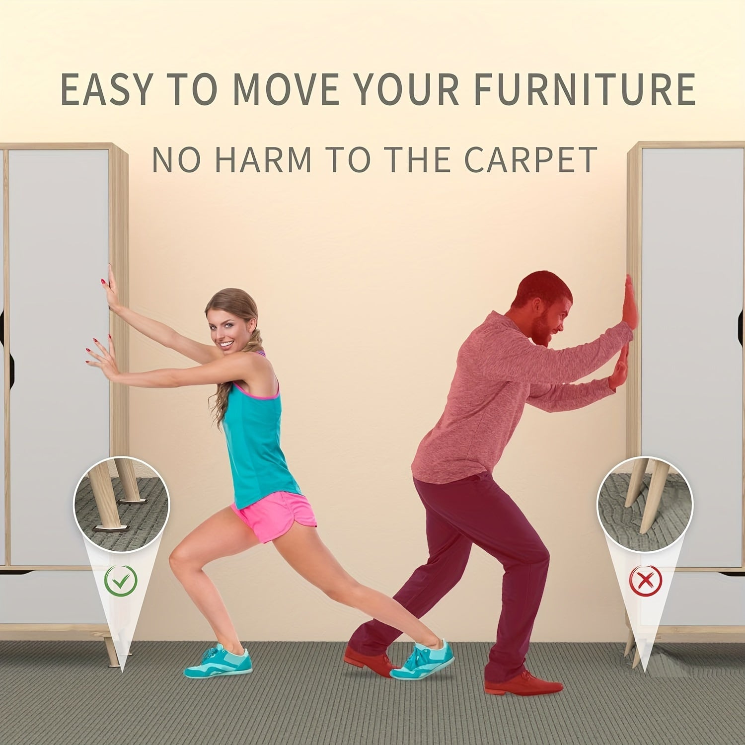 8 ta kuchli mebel slayderlari to'plami - gilamlar uchun olti burchakli plastik ko'chiruvchilar, polni himoya qilish uchun qayta ishlatilishi mumkin, mebel oyoqlarini osonlik bilan sirg'aladi.