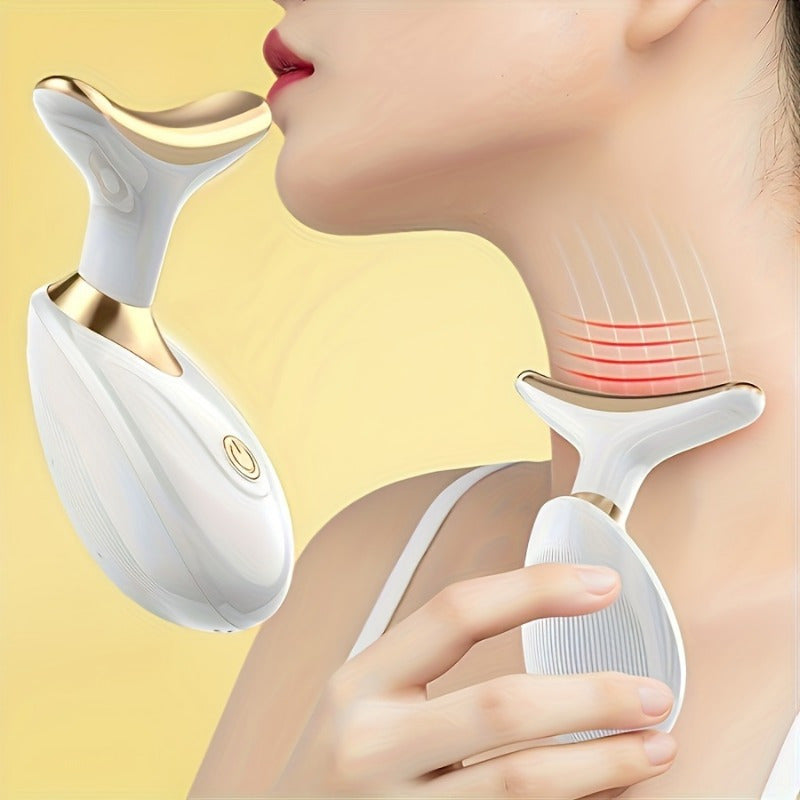 Battery-Free Face and Neck Massager with High Frequency Vibration Compact Ergonomic Sore Relief for Women