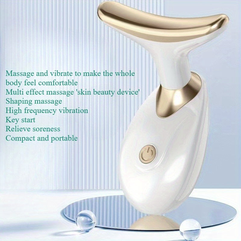 Battery-Free Face and Neck Massager with High Frequency Vibration Compact Ergonomic Sore Relief for Women