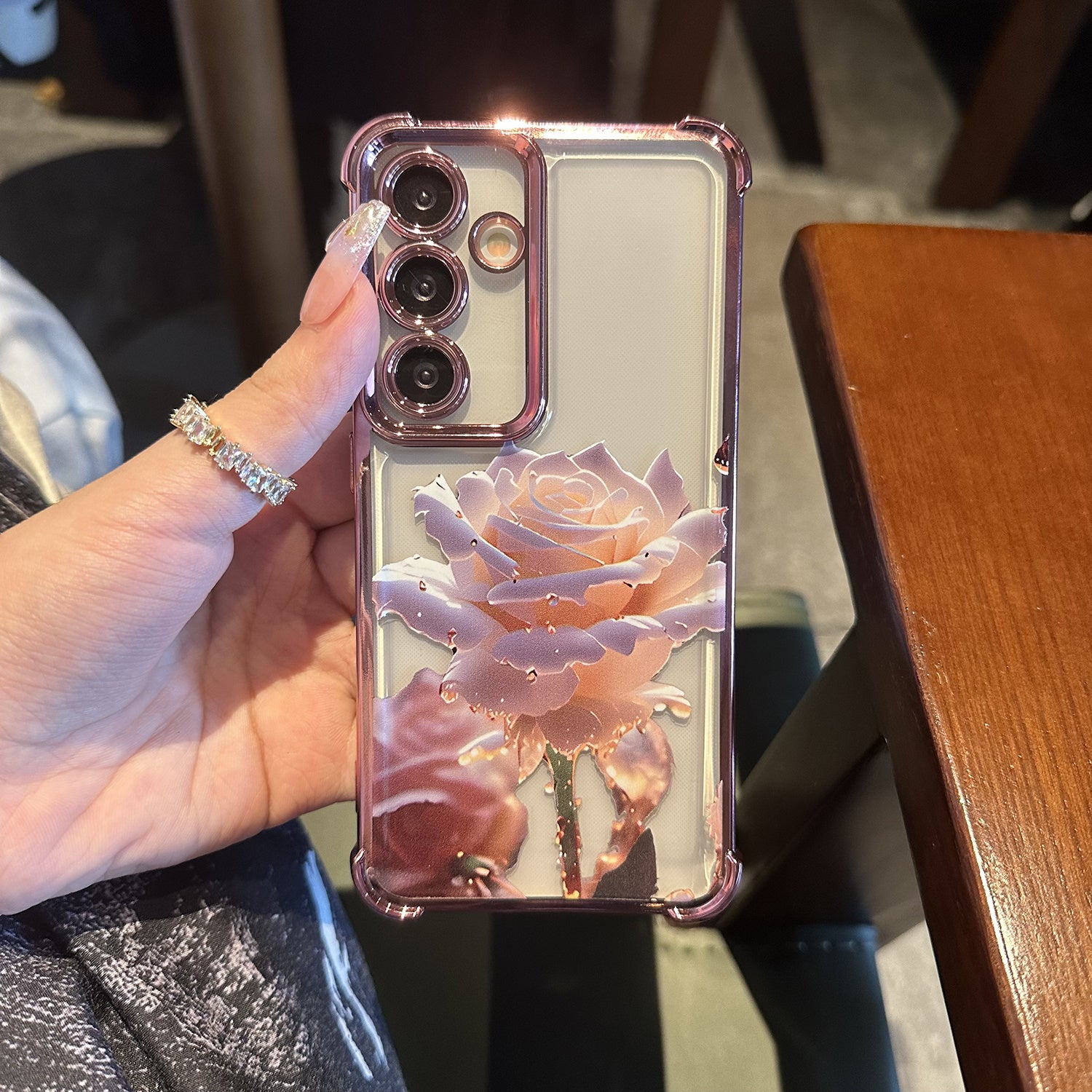 3D Rose Pattern Phone Case for Samsung Full-Body Shockproof Protection Gift for Girlfriend