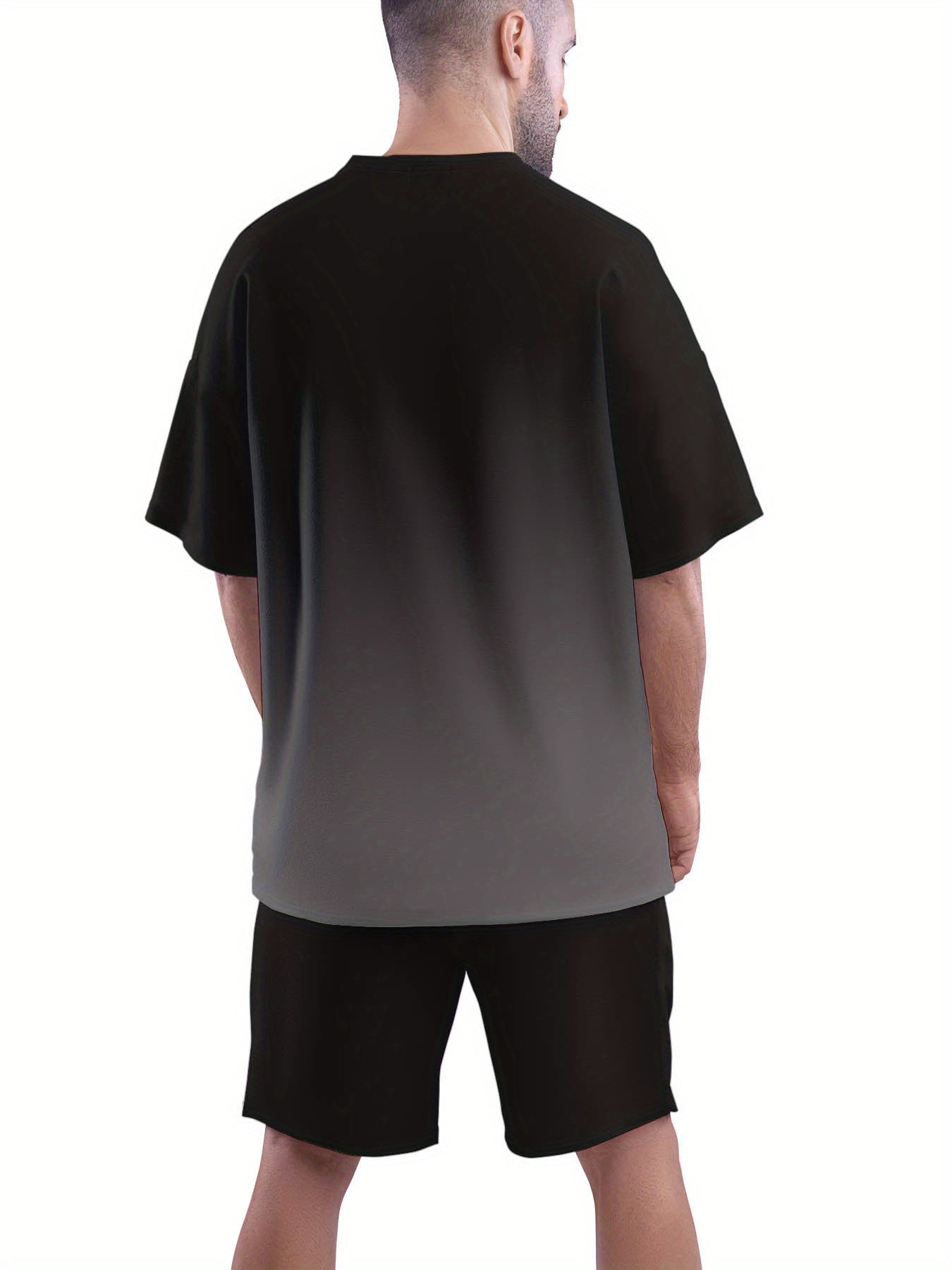 Men's Summer Sports Casual Set 3D Printed Crew Neck T-Shirt and Shorts Polyester Breathable Slight Stretch Regular Fit