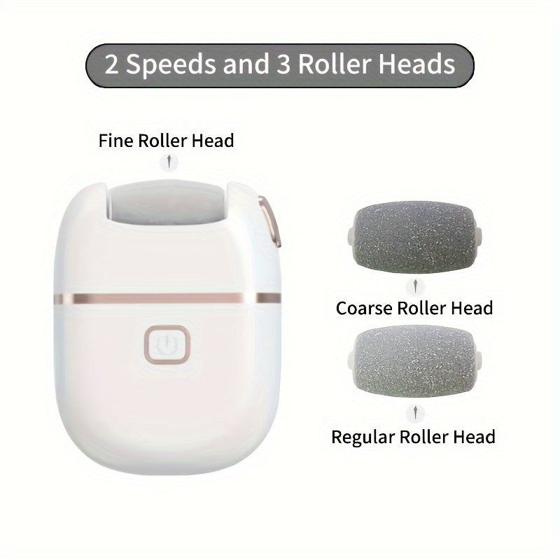 Rechargeable Electric Foot Grinder with 3 Replaceable Heads for Thick Skin Polishing