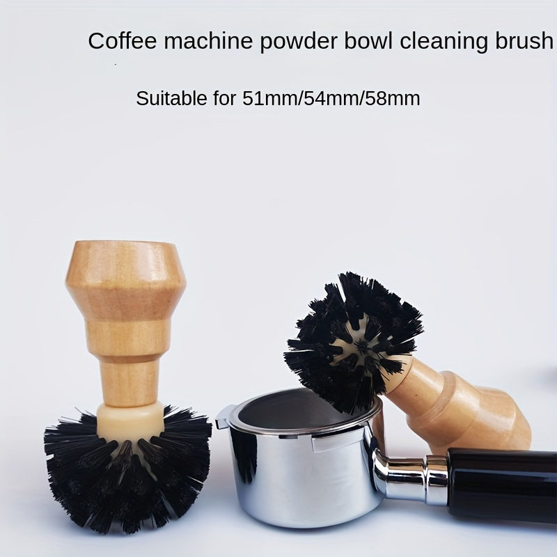 Coffee Shop Essential Wooden Espresso Machine Cleaning Brush Tamper Scrub Tool