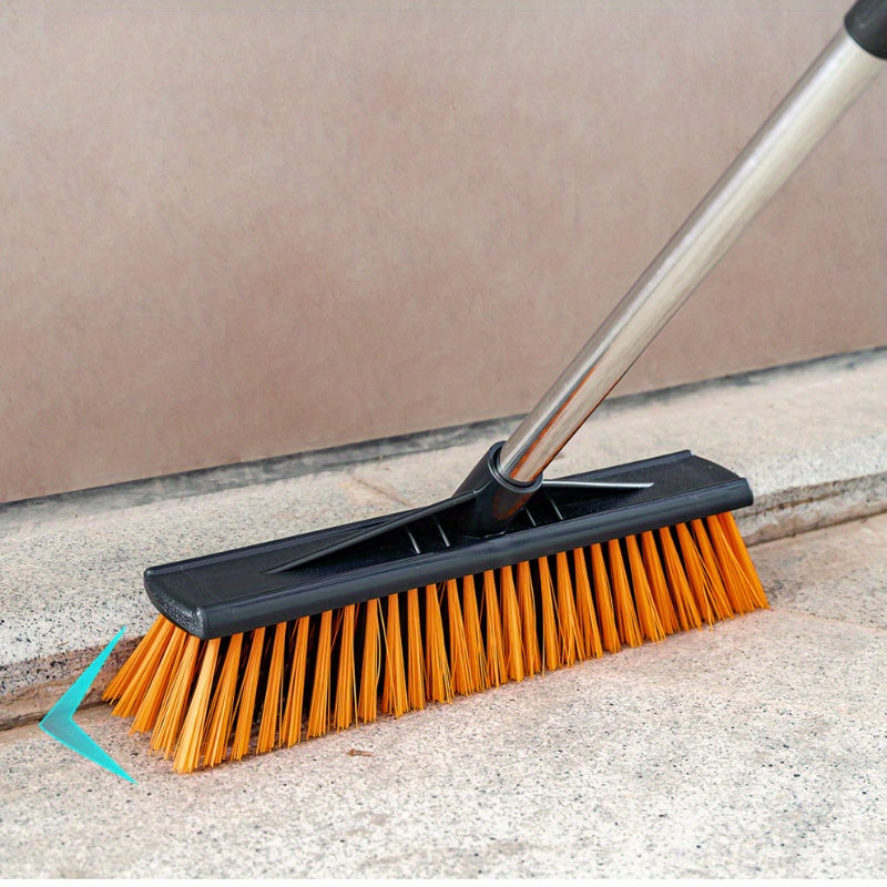 Uzoq tutqichi va qattiq tuklari bilan patio cho'tkasi, hovli, bog', uy, yashash xonasi, devorlar va plitalarni tashqi tozalash uchun