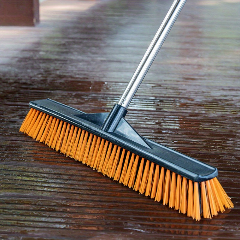 Uzoq tutqichi va qattiq tuklari bilan patio cho'tkasi, hovli, bog', uy, yashash xonasi, devorlar va plitalarni tashqi tozalash uchun