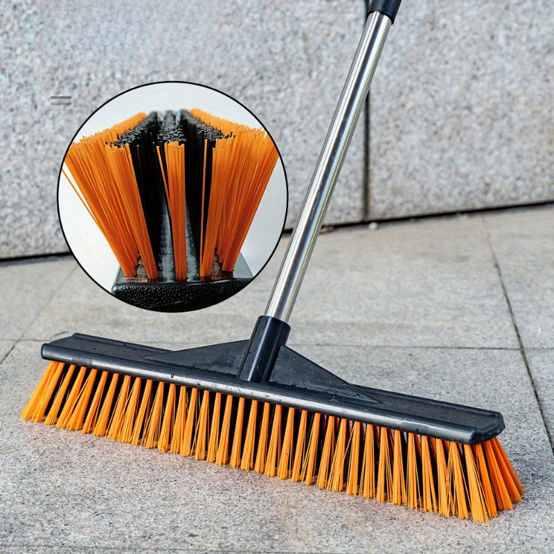 Uzoq tutqichi va qattiq tuklari bilan patio cho'tkasi, hovli, bog', uy, yashash xonasi, devorlar va plitalarni tashqi tozalash uchun