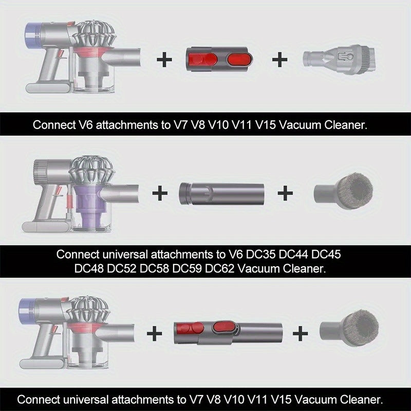 2 ta vakuum tozalagich ulanishi to'plami, V15 V12 V11 V10 V8 V7 V6 Outsize modellari uchun mos keladi, plastik pol ulanishi konvertori o'z ichiga oladi
