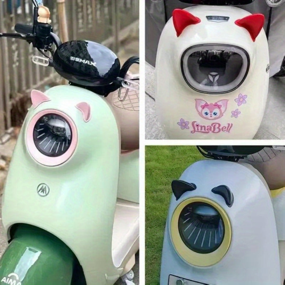 2PCS Cat Ear Helmet Accessories Removable Plastic Stickers for Motorcycle Helmets