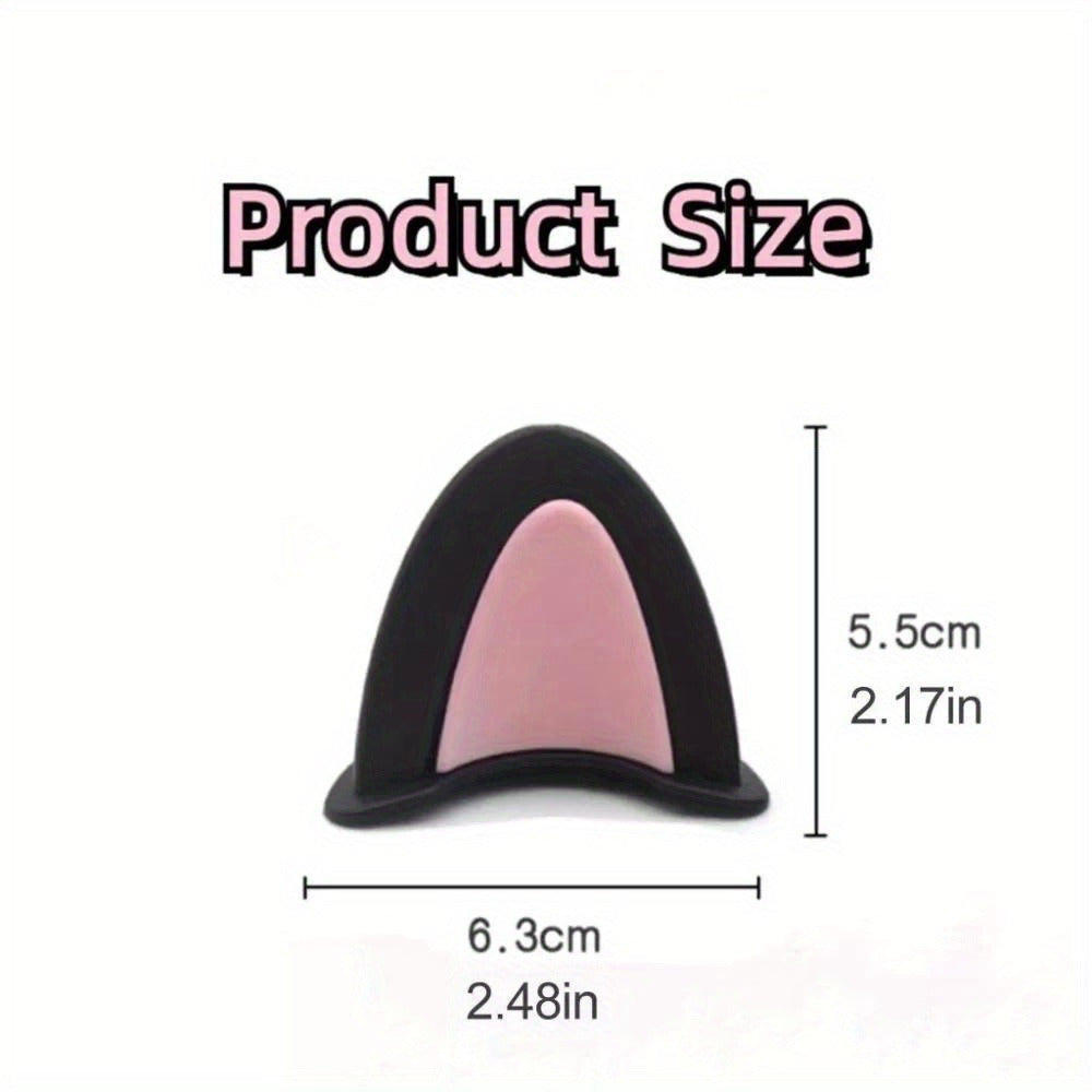 2PCS Cat Ear Helmet Accessories Removable Plastic Stickers for Motorcycle Helmets
