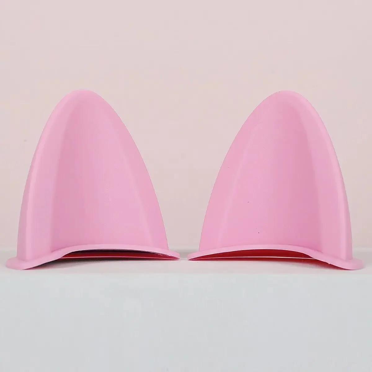2PCS Cat Ear Helmet Accessories Removable Plastic Stickers for Motorcycle Helmets