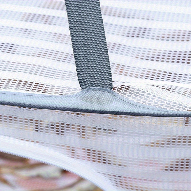 Foldable Nylon Drying Rack with Zipper for Herbs Fruits Vegetables Fish 1-3 Layers