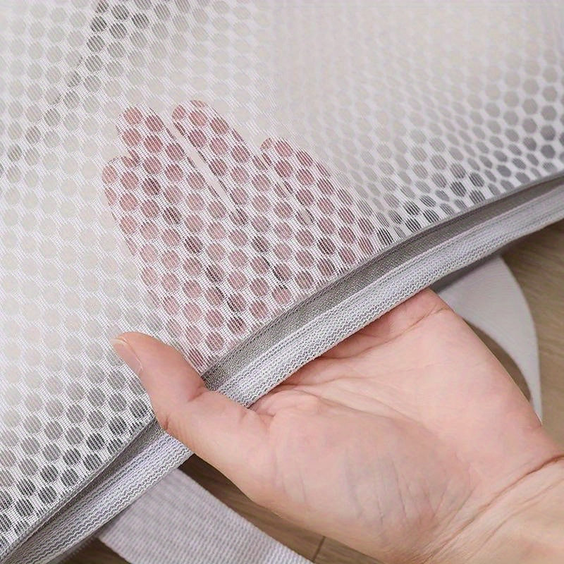 Bolsa de lavado de tela tejida para delicados con cremallera organizador de almacenamiento de malla de poliéster