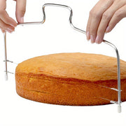 Double Wire Layered Bread Knife with Groove Markings, Adjustable Stainless Steel Cake Slicer