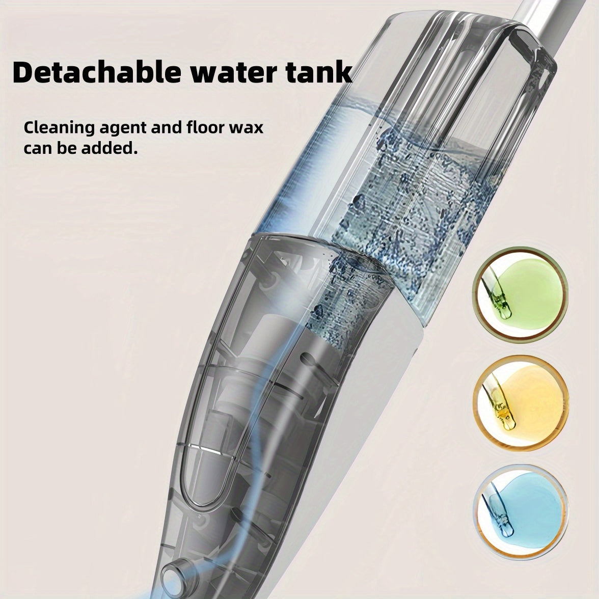 Spray Mop with Built-In Scraper for Windows and Floors, Spacious Capacity