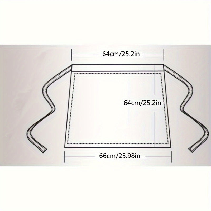 Black Canvas Chef Apron with Pockets, Adjustable, Oil and Stain Resistant