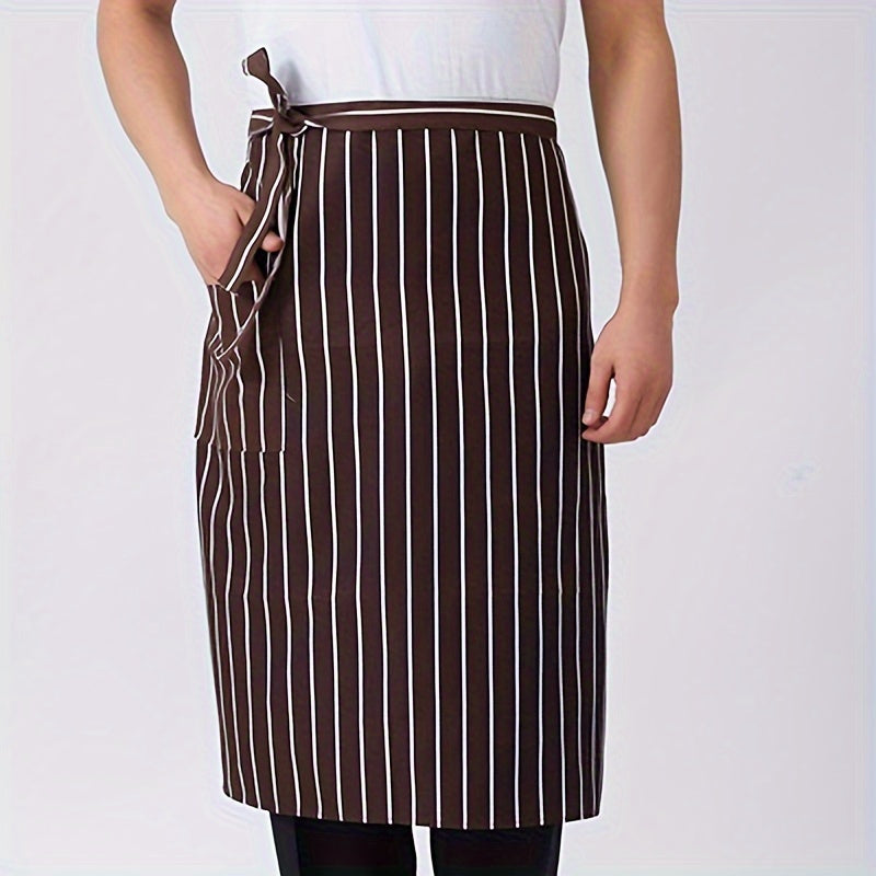 Black Canvas Chef Apron with Pockets, Adjustable, Oil and Stain Resistant