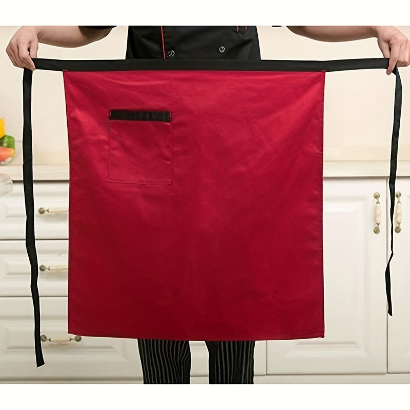 Black Canvas Chef Apron with Pockets, Adjustable, Oil and Stain Resistant