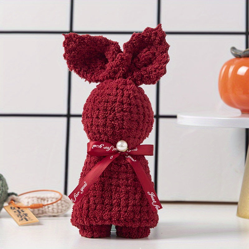 Bohemian Square Bunny Towels Polyester Polyamide Lightweight Hand Wash Suitable for Gifting