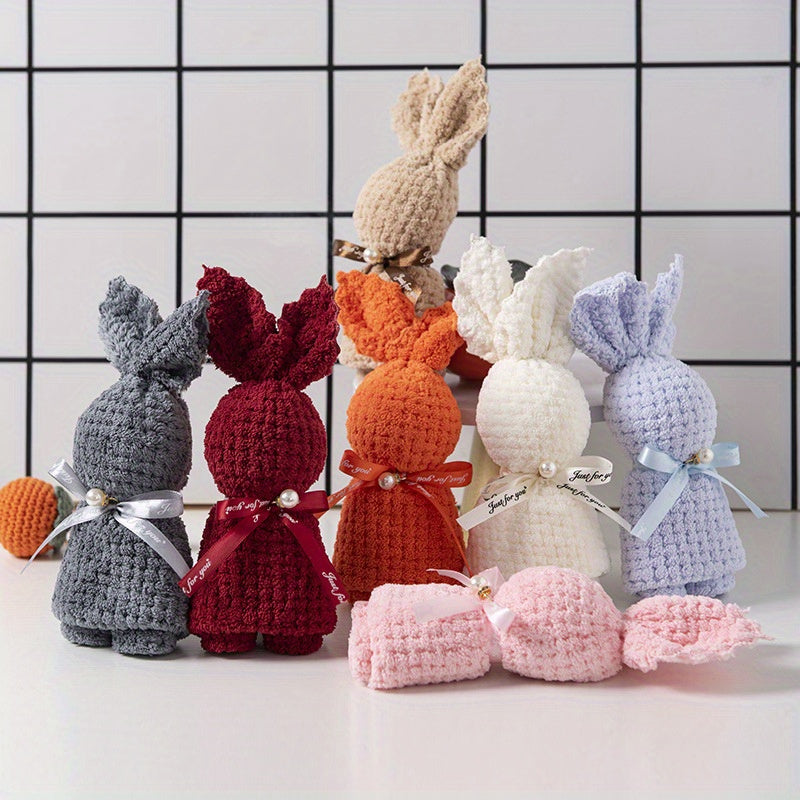 Bohemian Square Bunny Towels Polyester Polyamide Lightweight Hand Wash Suitable for Gifting