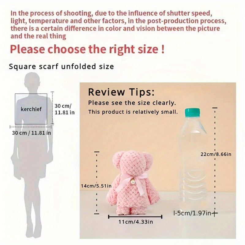 Bohemian Square Bunny Towels Polyester Polyamide Lightweight Hand Wash Suitable for Gifting