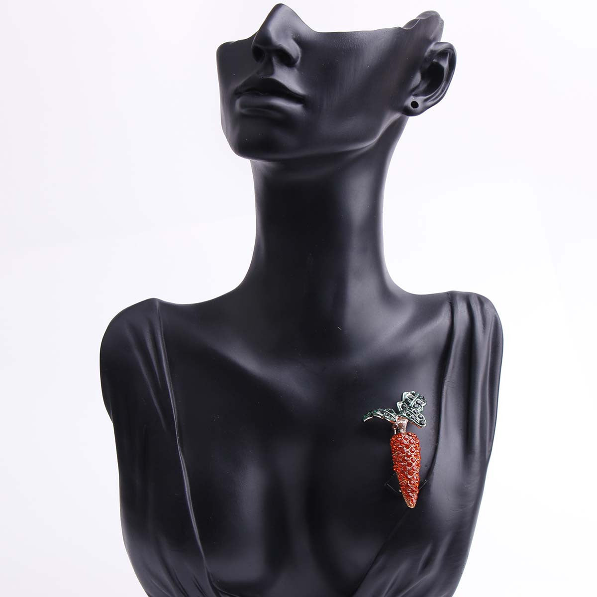 Vintage Style Brooch Pin with Rhinestones and Enamel Featuring Fruit and Floral Designs