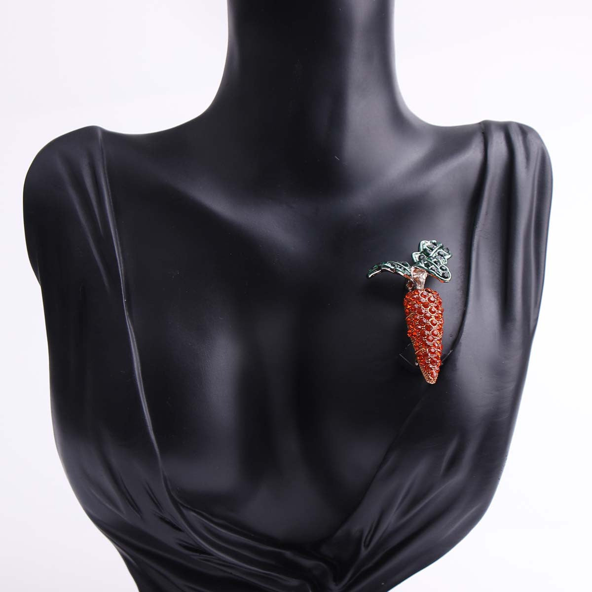 Vintage Style Brooch Pin with Rhinestones and Enamel Featuring Fruit and Floral Designs