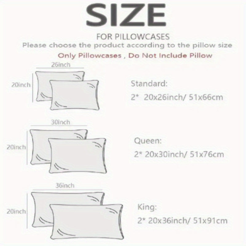 Silk-Like Satin Pillowcase Cooling Polyester Lightweight No-Print Gift