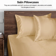 Silk-Like Satin Pillowcase Cooling Polyester Lightweight No-Print Gift