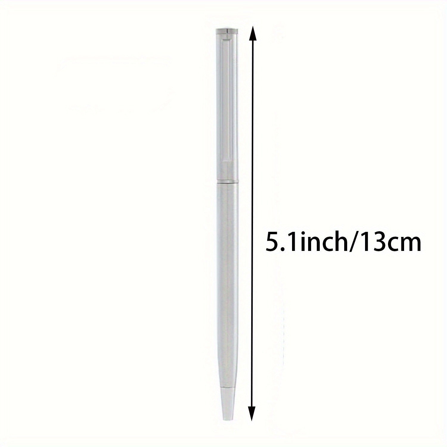 5 стильных серебристых шариковых ручек из нержавеющей стали со средней толщиной и поворотным механизмом - идеально подходят для бизнеса и офисного использования, школьных принадлежностей.