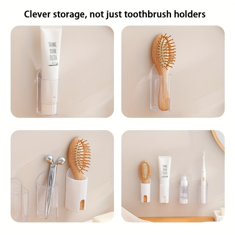 Self-Adhesive Electric Toothbrush Holders Bathroom Organizer Space-Saving Storage Gift