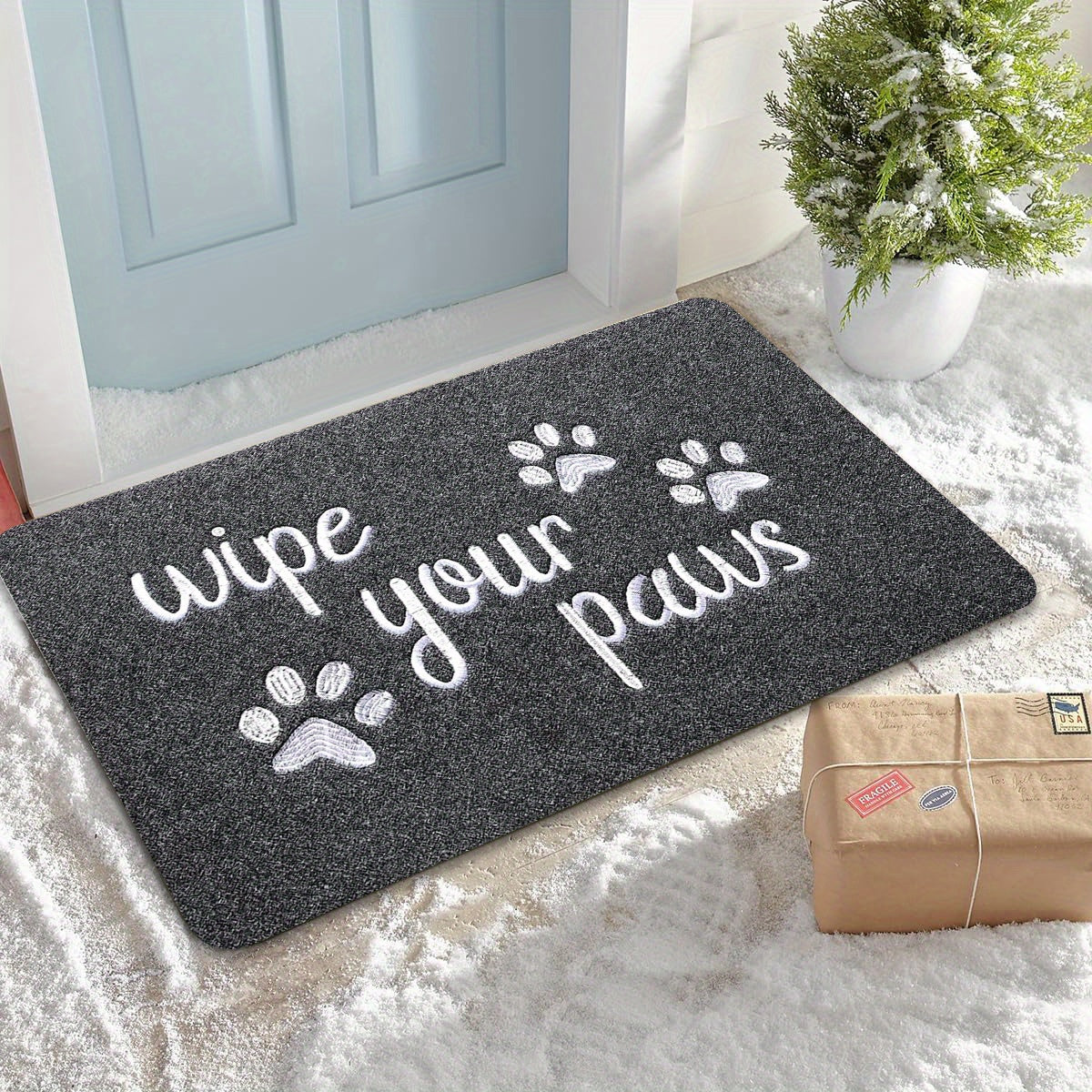 Коврик для собак Extra Large Paw Welcome 1,2 см толщиной, противоскользящий, для использования внутри и снаружи