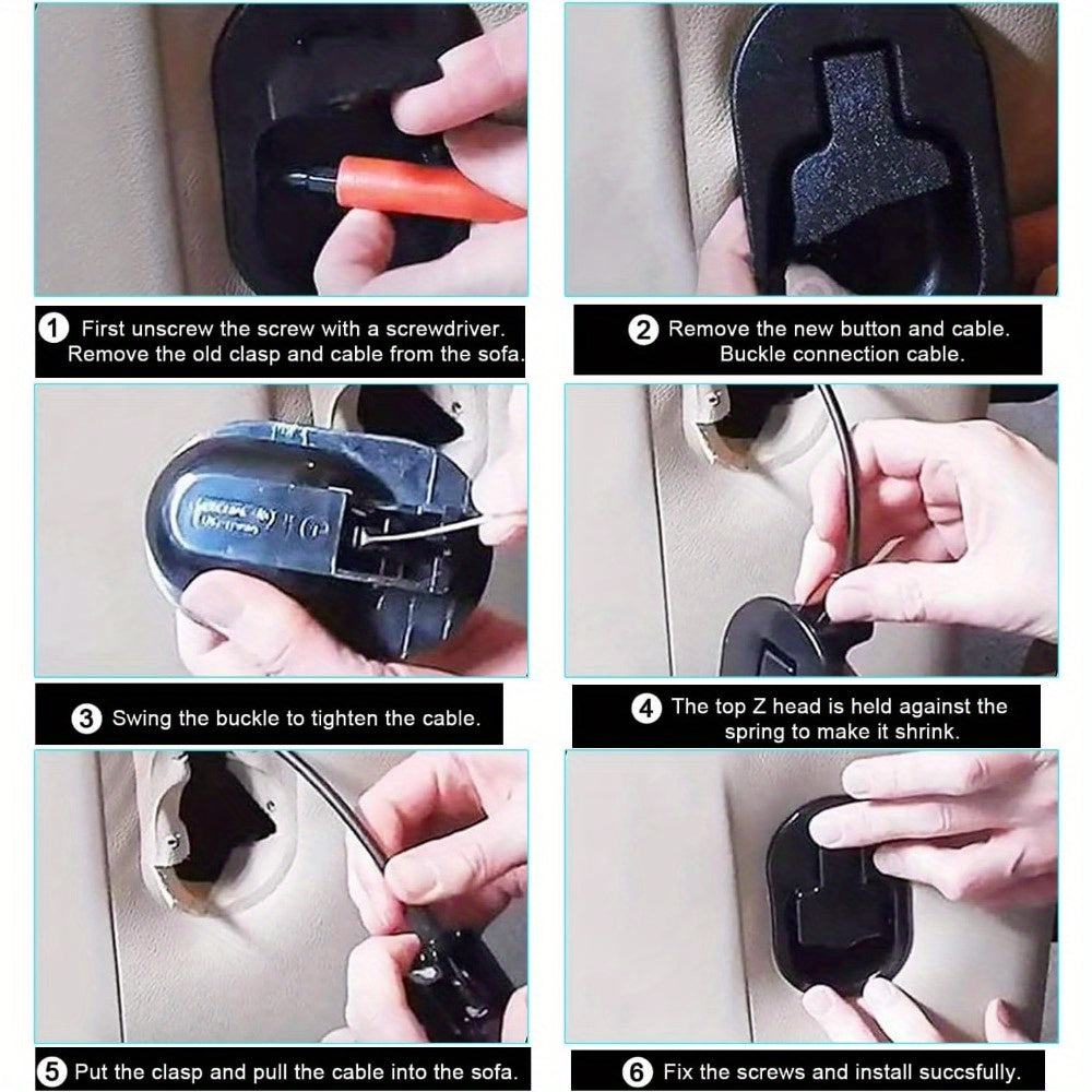 Две черные алюминиевые ручки для чехлов для диванов - не требуют электропитания, необходимая мебельная фурнитура.