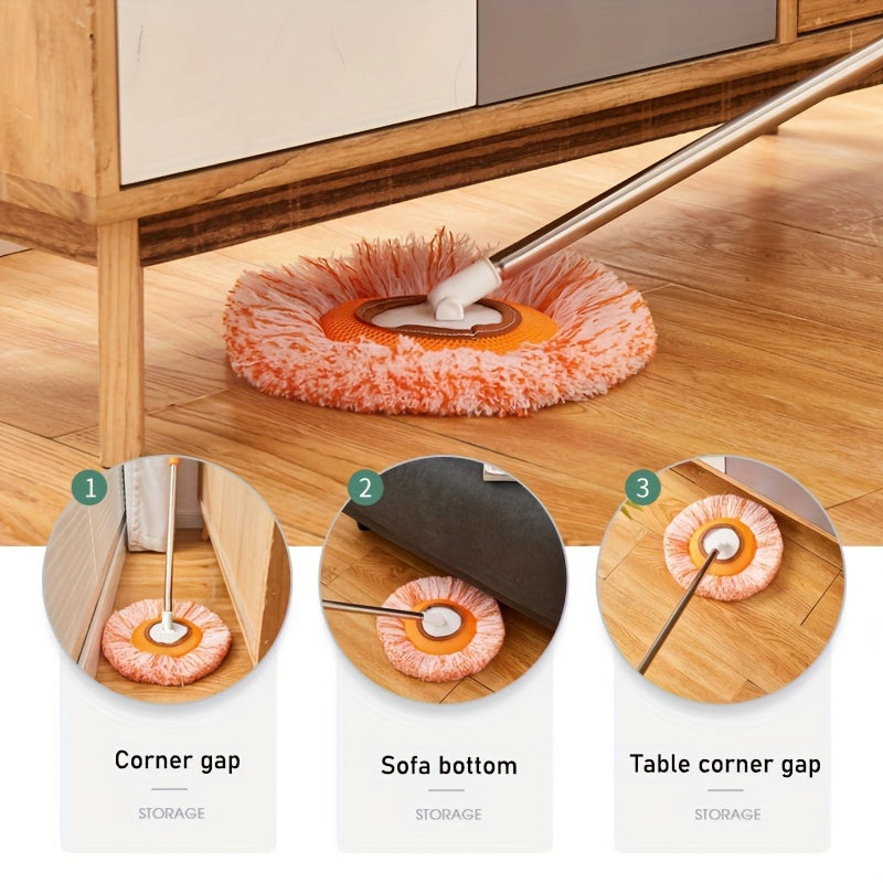 Tez o'zgartiriladigan, ko'p maqsadli shift mopu to'plami 2 ta noyob bosh bilan - turli sirtlarda, masalan, pol, devor, plitka, deraza va transport vositalarida oson chang olish va mop qilish uchun moslashuvchan, aylanuvchi dizayn.