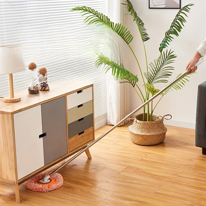 Tez o'zgartiriladigan, ko'p maqsadli shift mopu to'plami 2 ta noyob bosh bilan - turli sirtlarda, masalan, pol, devor, plitka, deraza va transport vositalarida oson chang olish va mop qilish uchun moslashuvchan, aylanuvchi dizayn.