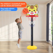 Bola va nasos bilan sozlanadigan balandlikdagi bolalar basketbol to'pi to'plami, ichki/tashqi foydalanish uchun portativ, 3-6 yoshdagi bolalar uchun mos. Multfilm orqa taxtasi bilan oson yig'iladi.