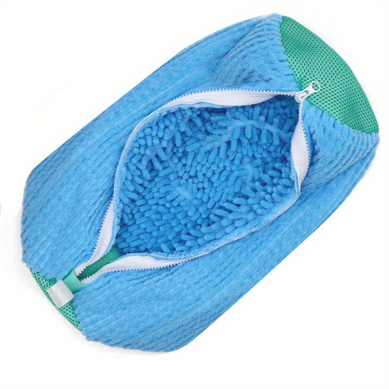 Bolsa de lavado para zapatos de poliéster con cremallera y correas elásticas para zapatos hasta la talla 45