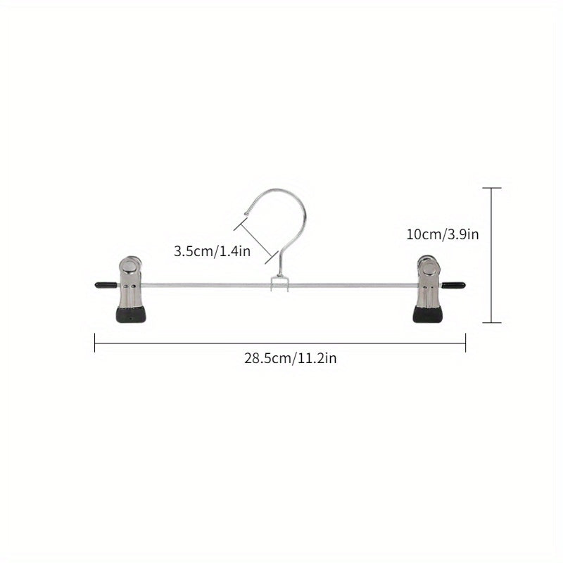 Metal Pants Hangers Pack of 5 Non-Slip Iron Clothing Organizers for Skirts and Trousers