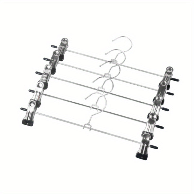 Metal Pants Hangers Pack of 5 Non-Slip Iron Clothing Organizers for Skirts and Trousers