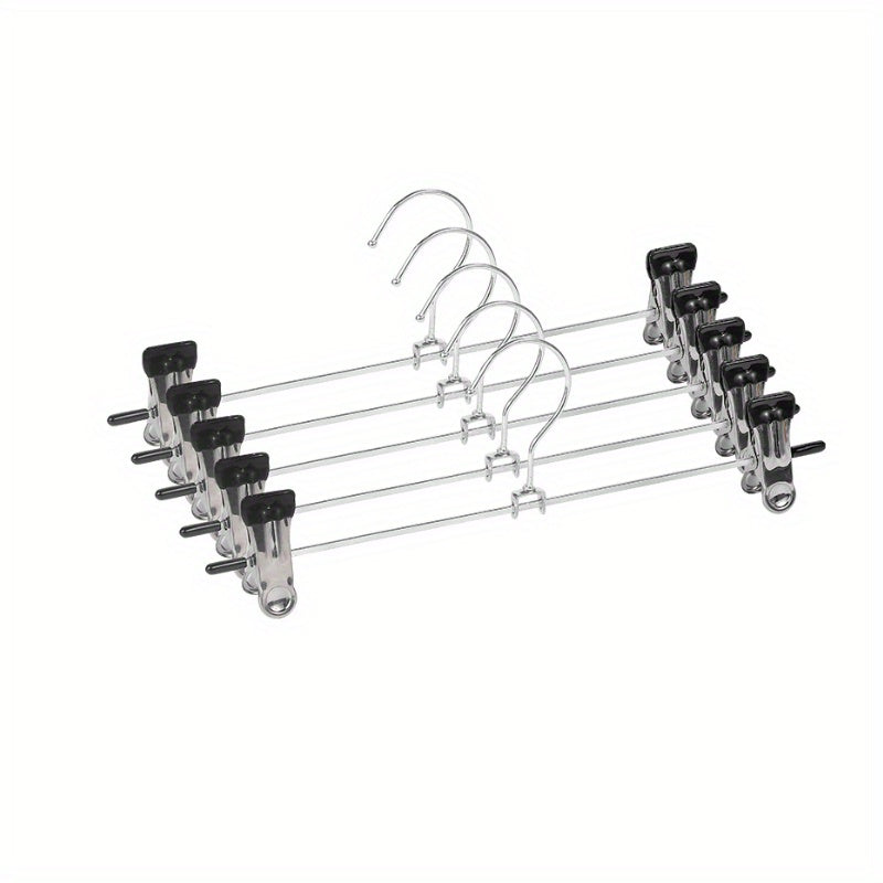 Metal Pants Hangers Pack of 5 Non-Slip Iron Clothing Organizers for Skirts and Trousers