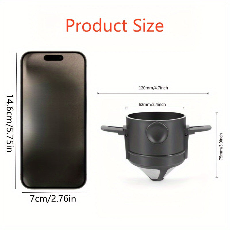 Stainless Steel Coffee Filter Sayohat va Tabiy O'tirish uchun portativ qahva tayyorlagich