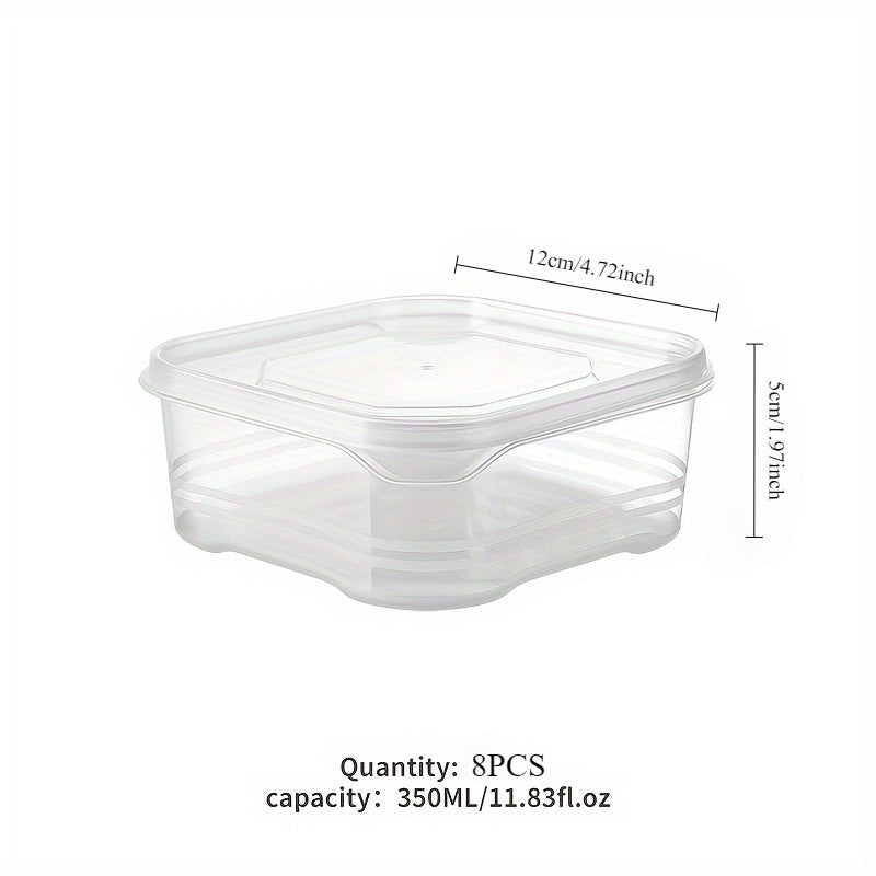 8Pcs Refrigerator Freezer Storage Boxes Food Grade Sealed Ice Cream Organizer