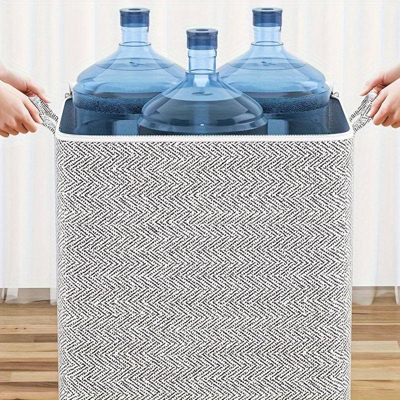 Большие складные сумки для хранения в комплекте из 2 штук - организуйте одеяла, покрывала и вещи для общежития с влагостойким полиэстером и полосатым узором