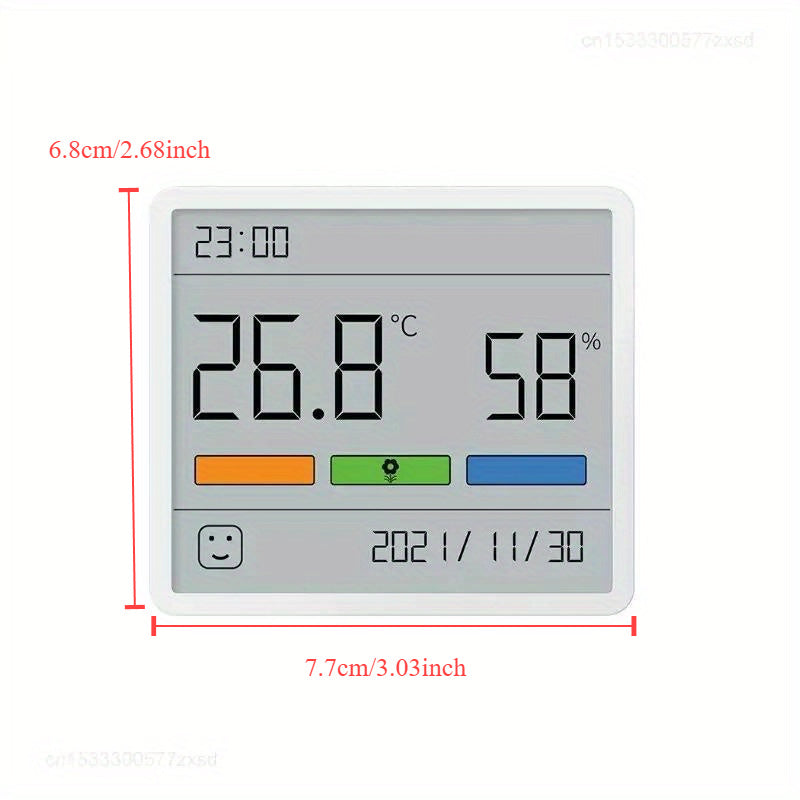 Digital Indoor Thermometer Hygrometer with LCD Display Clock and Battery Operated