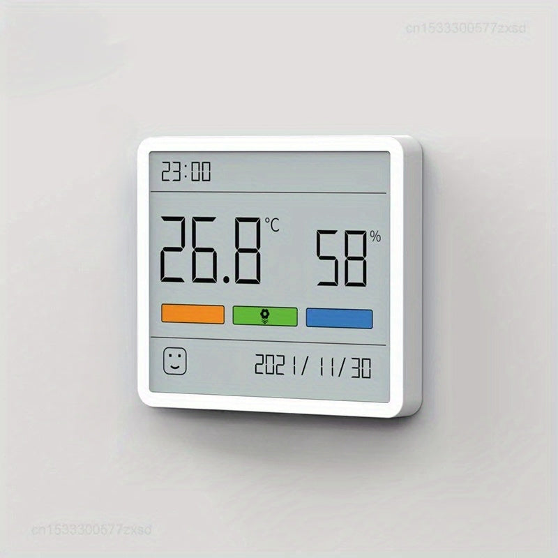 Digital Indoor Thermometer Hygrometer with LCD Display Clock and Battery Operated