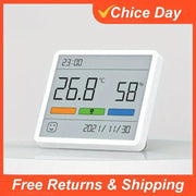 Digital Indoor Thermometer Hygrometer with LCD Display Clock and Battery Operated