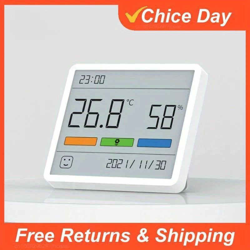 Цифровой внутренний термометр-гигрометр с ЖК-дисплеем, часами и питанием от батареи