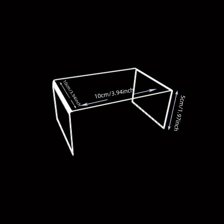 Transparent Acrylic Display Rack with Elevated U-Shaped Shelf for Cosmetics and Shoes