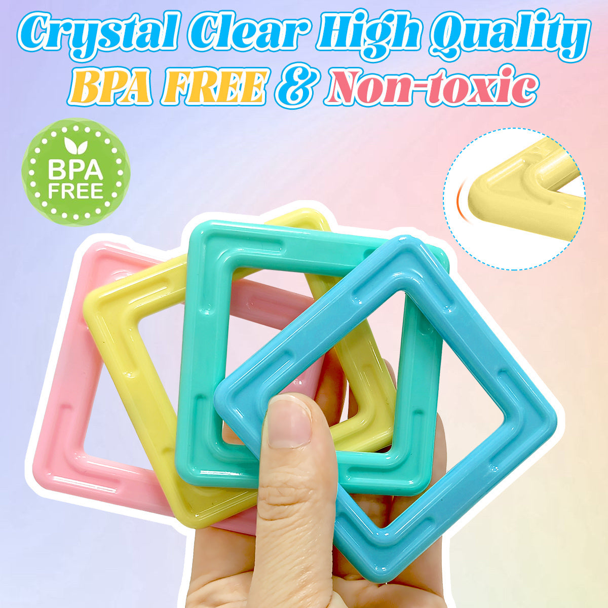 Large Magnetic Construction Set for Children Age 3 Plus Macaron-Shaped Building Toys in Mixed Colors