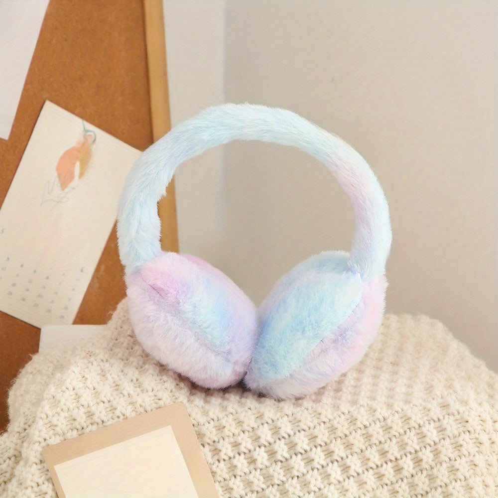 Winter Ear Warmers for Women Y2K Colorful Faux Rabbit Fur Candy Colors